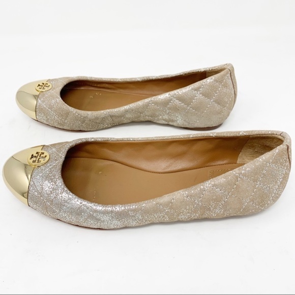 Tory Burch Quilted Cap Toe Ballet Flats Size 7 - Picture 5 of 8
